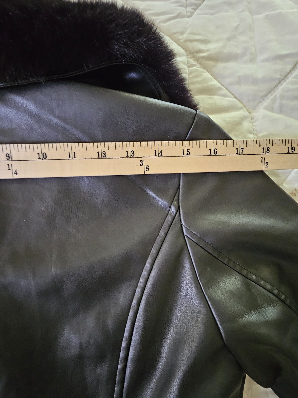 Vince Camuto- Black - Faux Leather Trench Coat - Size Small - Picture 7 of 12